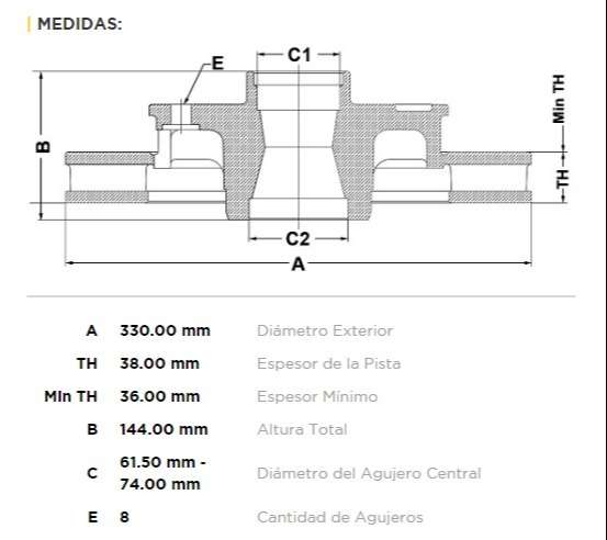 FREMAX DISCO FRENO F 100 DUTY 2003>DV TS  