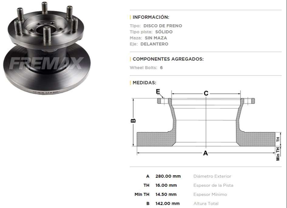 FREMAX DISCO FRENO IVECO DAILY >96 DS  