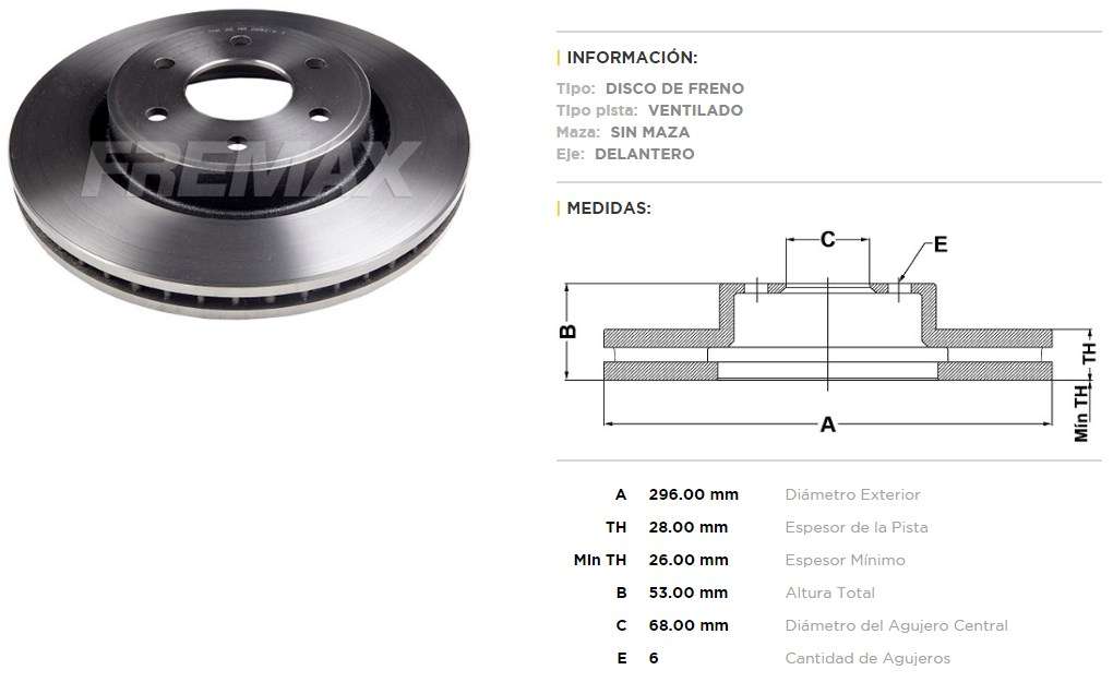 FREMAX DISCO FRENO NISSAN FRONTIER / NAVARA  