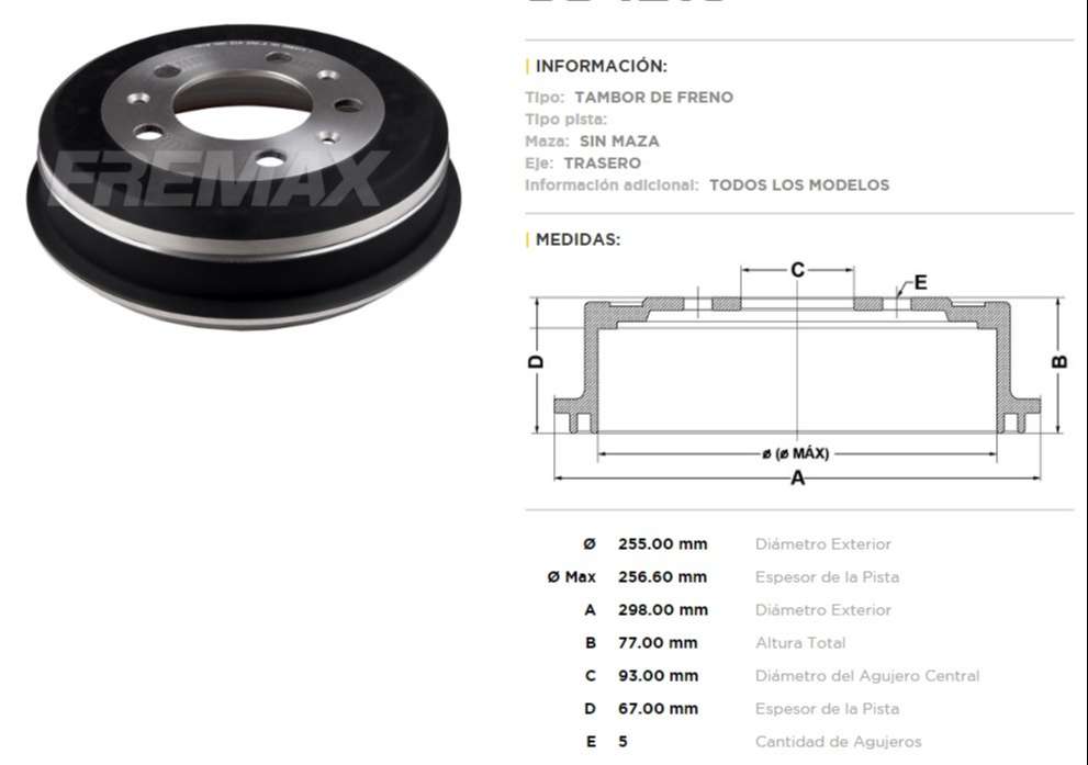 FREMAX CAMPANA FRENO P 504 P UP TODAS T  