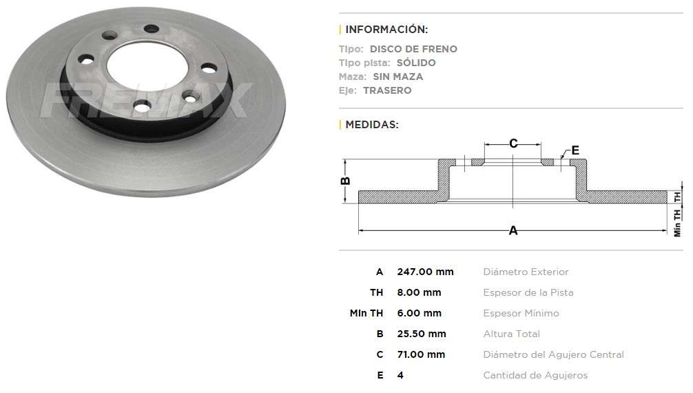FREMAX DISCO FRENO P 306/ P 206 / CITROEN TS