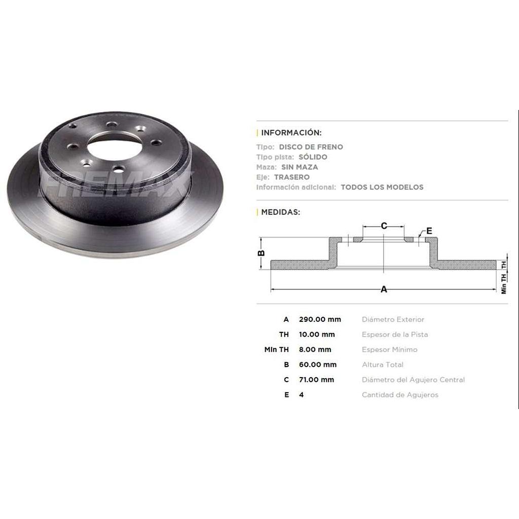 FREMAX DISCO FRENO P 406 T S  