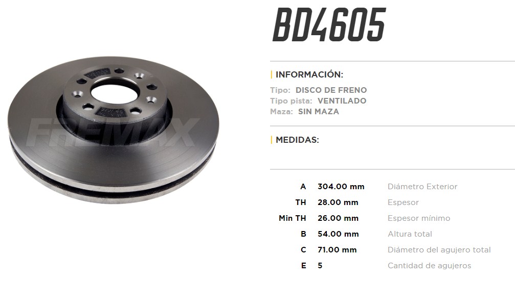 FREMAX DISCO FRENO JUMPY/SPACETO / EXPERT / TRAVELLER 16  