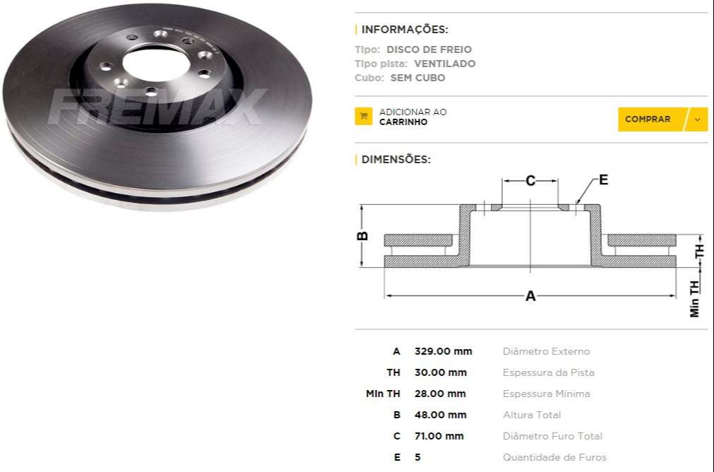 FREMAX DISCO FRENO P 407 2005> D V  