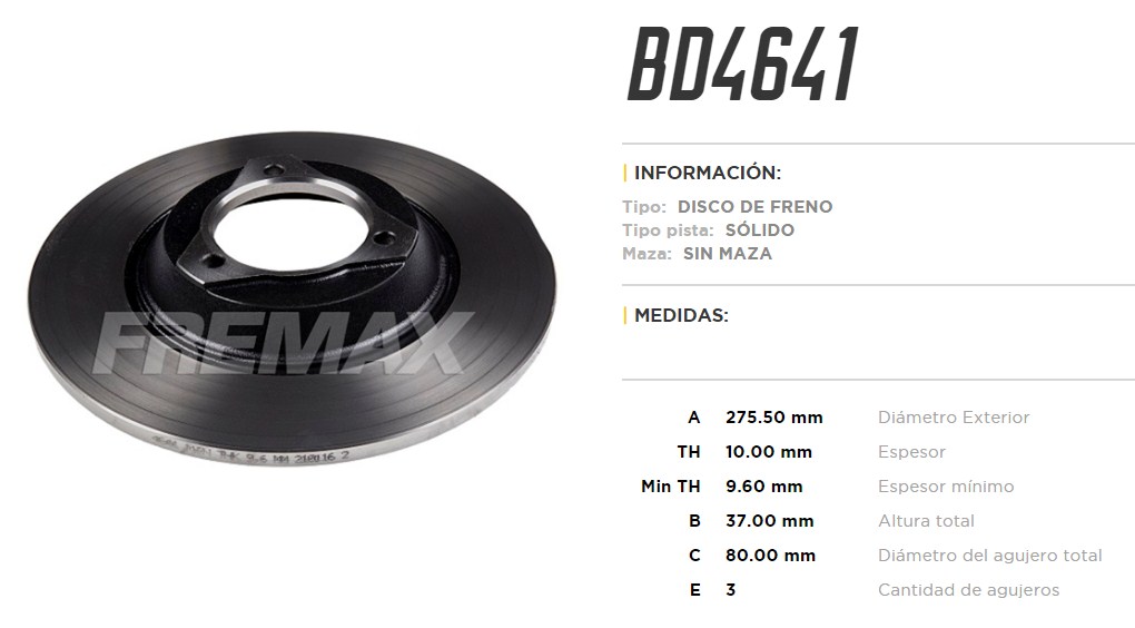 FREMAX DISCO FRENO P 504 / P 404 D S  