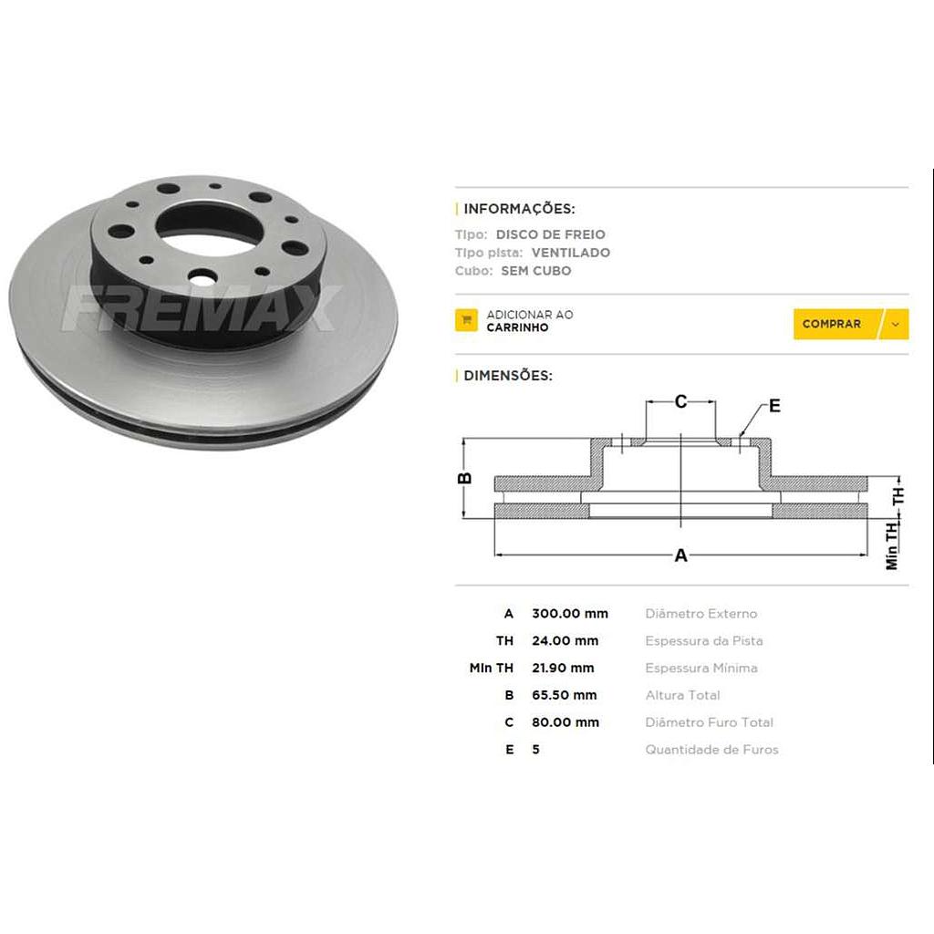 FREMAX DISCO FRENO DUCATO/BOXER DV