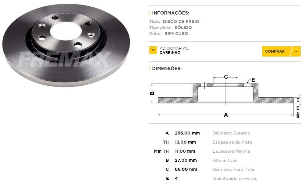 FREMAX DISCO FRENO PARTNER / C 3 DS  