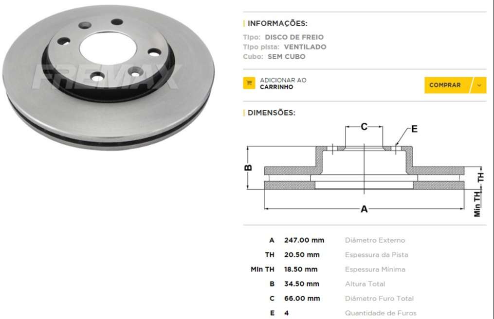 FREMAX DISCO FRENO P 106 / 206 / 205 DV  