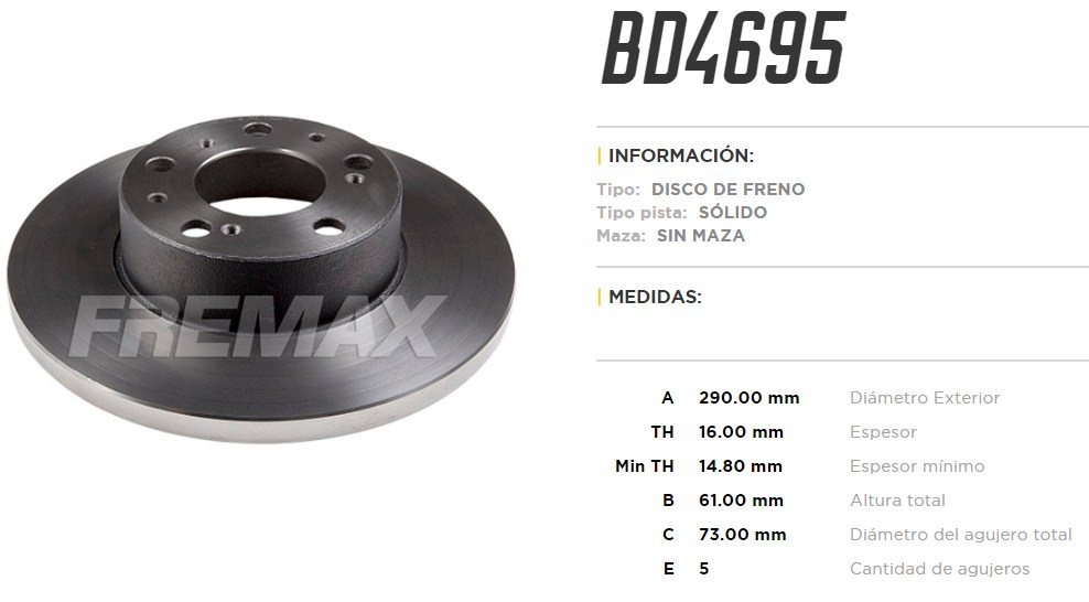 FREMAX DISCO FRENO DUCATO >95 DS  