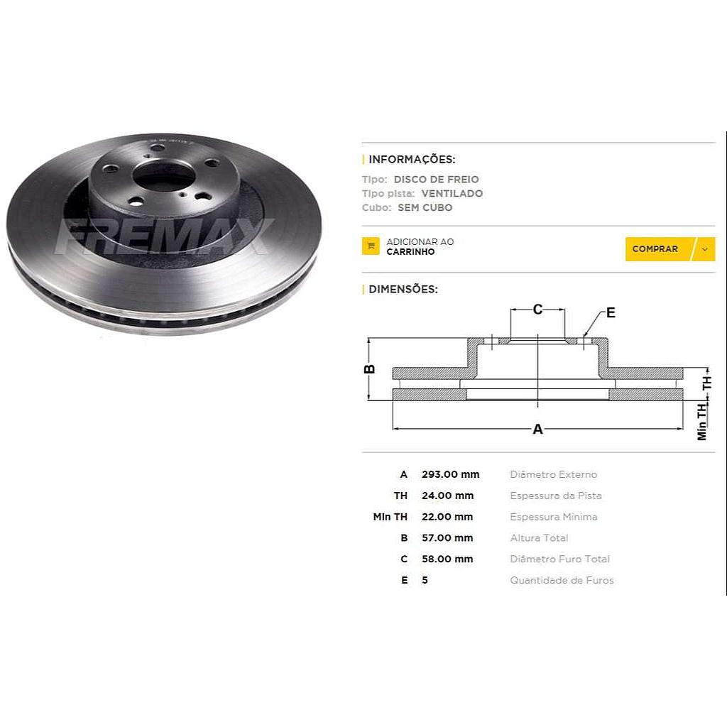 FREMAX DISCO FRENO SUBARU IMPREZA / LEGACY