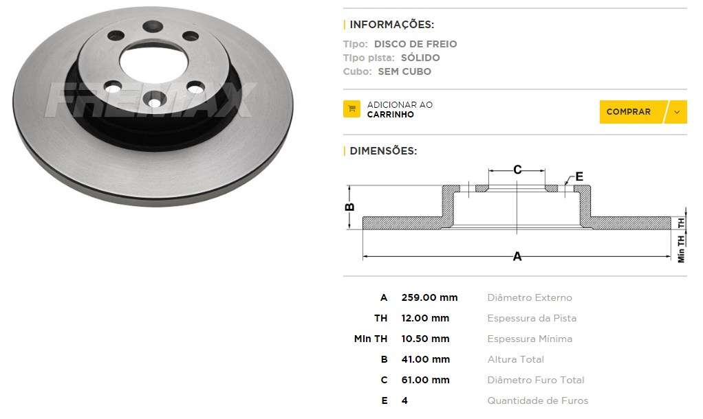 FREMAX DISCO FRENO CLIO MIO 08/ LOGAN 1.4 SANDERO 1.8 16V 07/ S/D