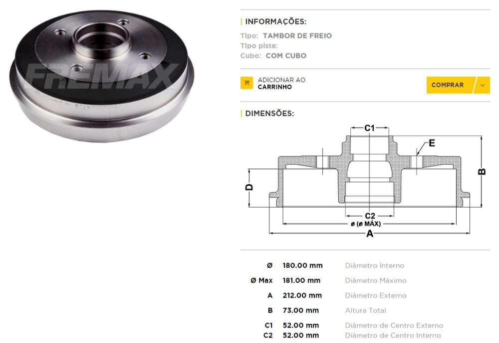 FREMAX CAMPANA FRENO P 205 83/94 TC  