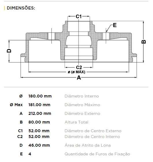 FREMAX CAMPANA FRENO P 106/P 206 TC