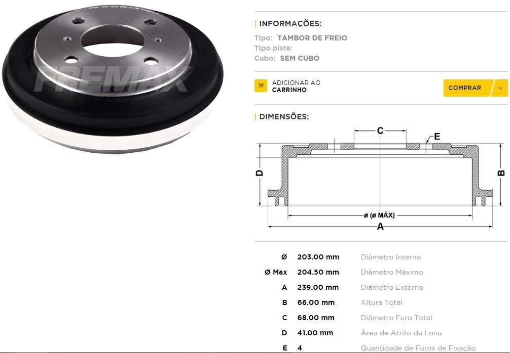 FREMAX CAMPANA FRENO NISSAN TIIDA 1.8  