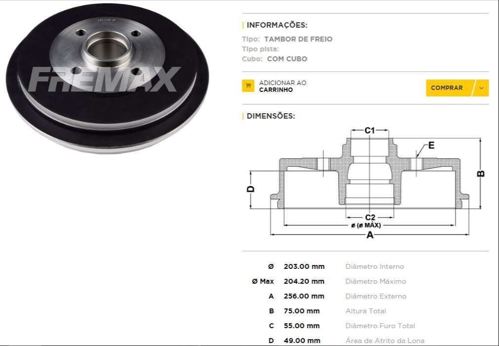 FREMAX CAMPANA FRENO NISSAN MARCH/VERSA/NOTE