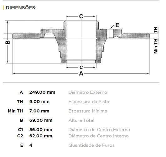 FREMAX DISCO FRENO P 207 / P 307 / C4 C/MAZA  