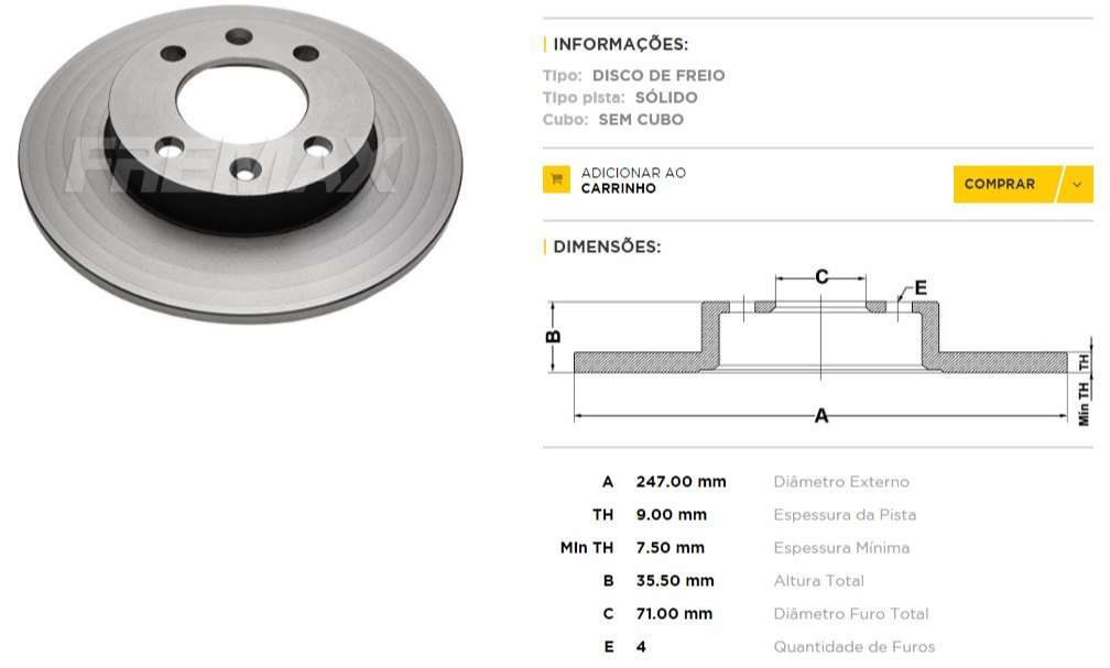 FREMAX DISCO FRENO P 307 / CITROEN TS  