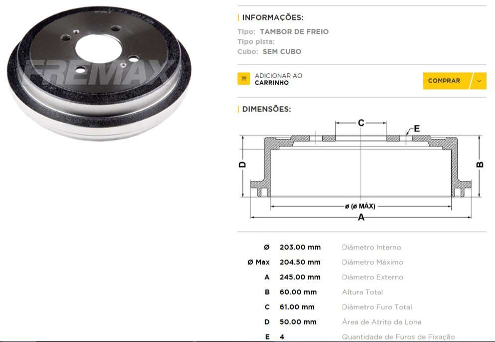 FREMAX CAMPANA FRENO NISSAN KICKS 1.6 16/ T