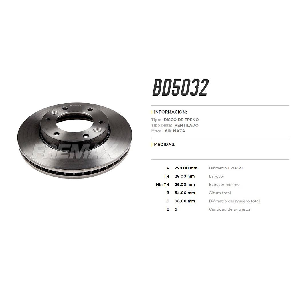 FREMAX DISCO FRENO KIA CARNIVAL 3.8 DELANTERO 2006 - 2011  /VENTILADO 