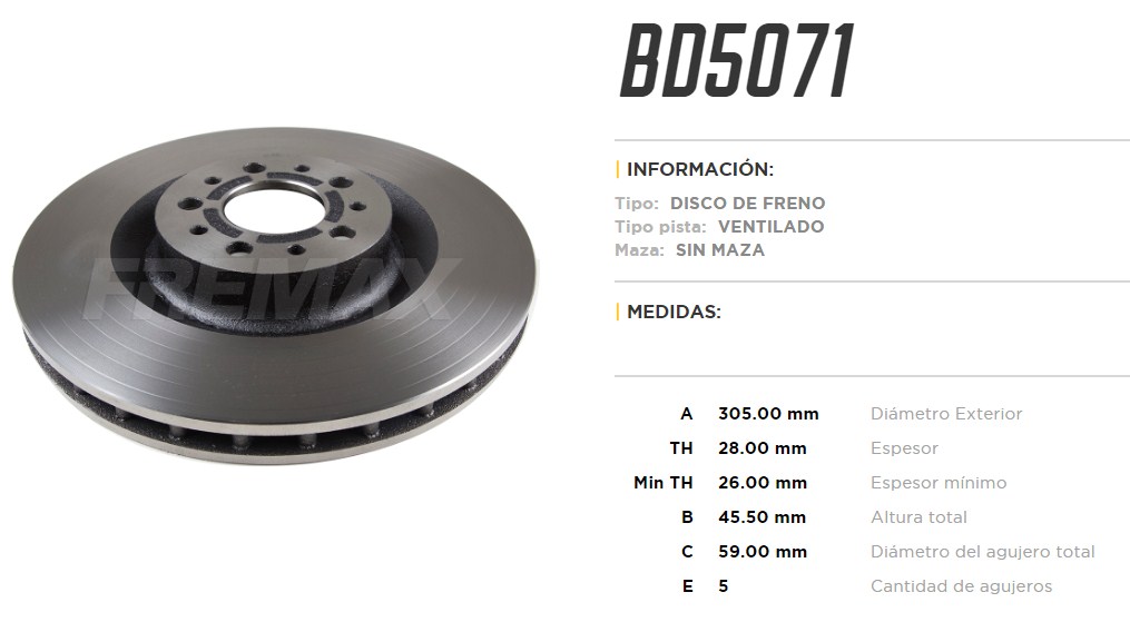 FREMAX DISCO FRENO DOBLO 1.4 10> DV  