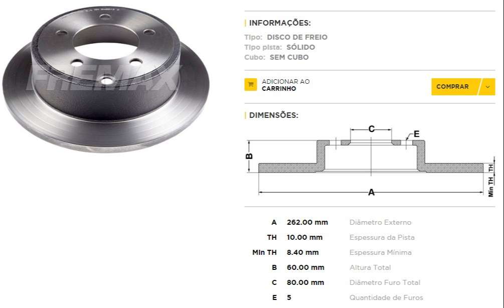 FREMAX DISCO FRENO JEEP COMPASS 2.4/MITSU  
