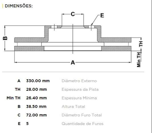 FREMAX DISCO FRENO DODGE JOURNEY CHRYSLER  