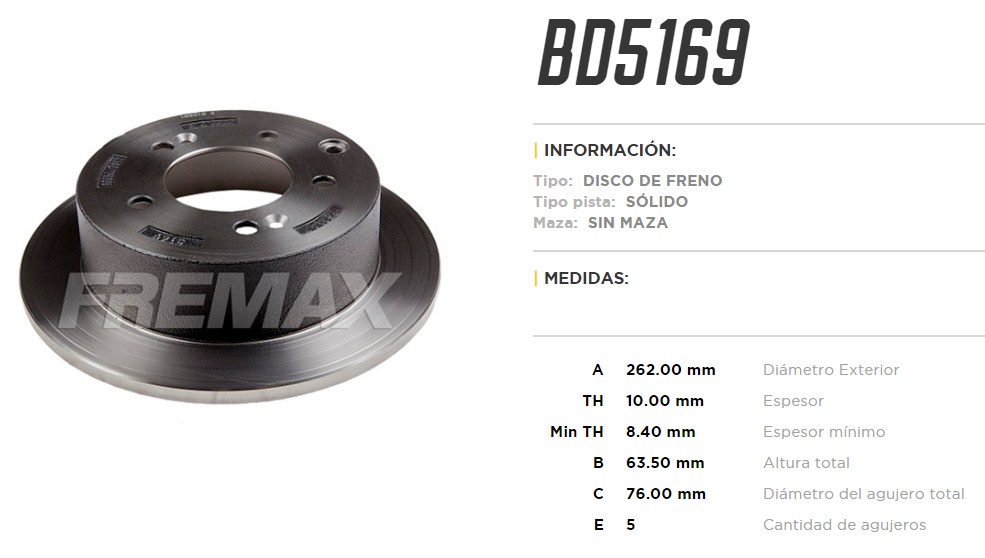FREMAX DISCO FRENO KIA CERATO 2.0 16V 10>  