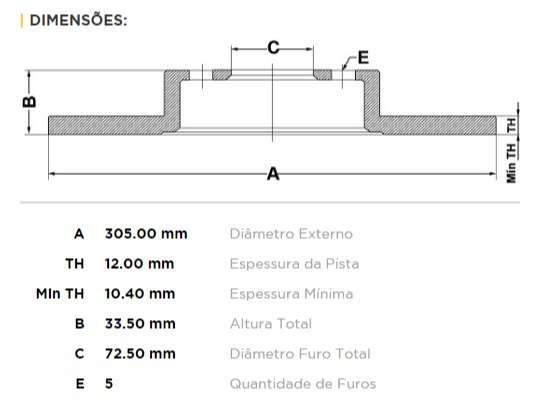 FREMAX DISCO FRENO DOGGE CARAVAN / JOURNE  
