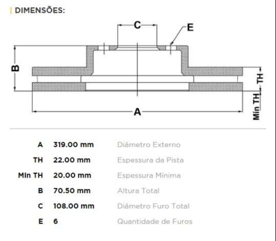 FREMAX DISCO FRENO TOYOTA L CRUISER DV  