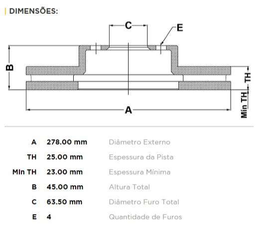FREMAX DISCO FRENO ECOSPORT 2006 2.0 16V  