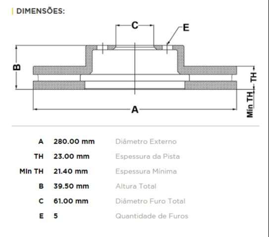 FREMAX DISCO FRENO DODGE CRUISER DV  