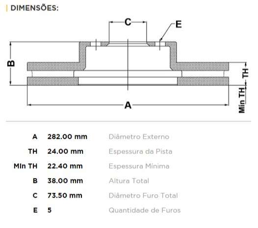 FREMAX DISCO FRENO DODGE CARAVAN 93/97 DV  