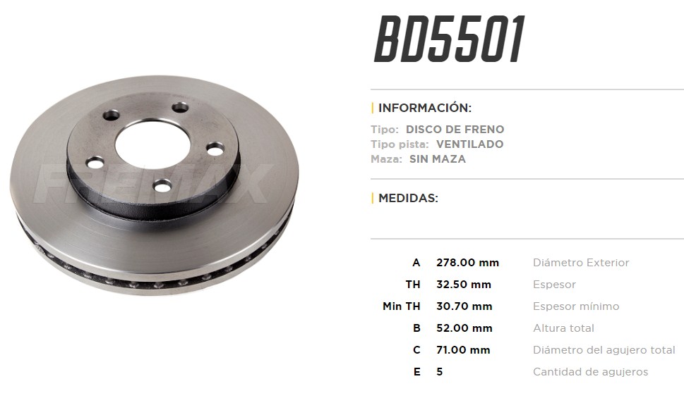 FREMAX DISCO FRENO CHEVROLET LUMINA 92/96 DV