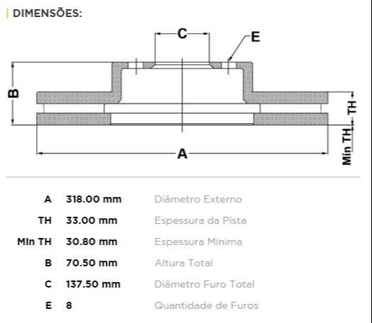 FREMAX DISCO FRENO DODGE RAM 2500 4WD DVTS  