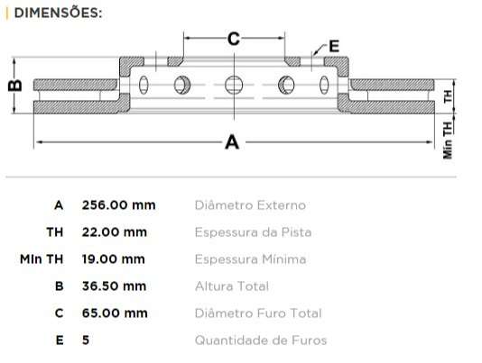 FREMAX DISCO FRENO VW BORA 1.6i 1.9TDi FOX 1.6 16V 1.9 CROSSFOX 15" SURAN 1.6 8V 1.9 V/D