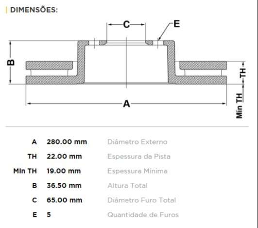 FREMAX DISCO FRENO BORA 1.8 GOLF BEATLE DV