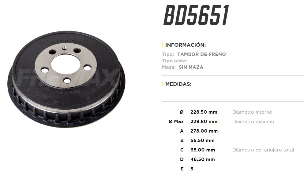 FREMAX CAMPANA FRENO VW POLO VIRTUS 1.6 '18