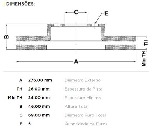 FREMAX DISCO FRENO MITSUBISHI LANC1.6 8V DV  
