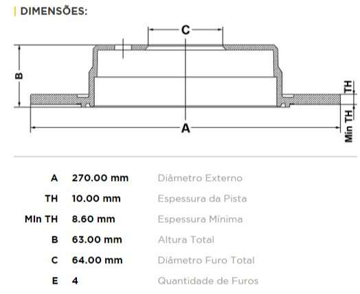 FREMAX DISCO FRENO ESCORT 96/99 TS  