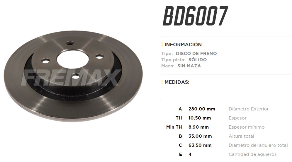 FREMAX DISCO FRENO FOCUS SVT  