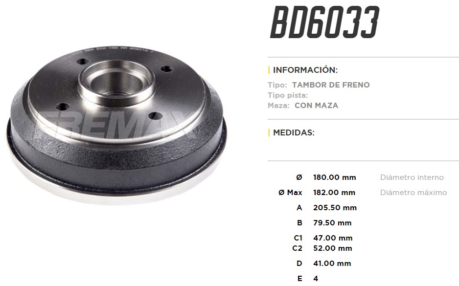 FREMAX CAMPANA FRENO CHERY QQ - DAEWOO MATIZ 0.8/1.0  