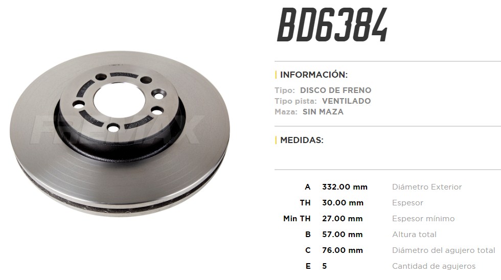 FREMAX DISCO FRENO AMAROK 3.0 18/ D V