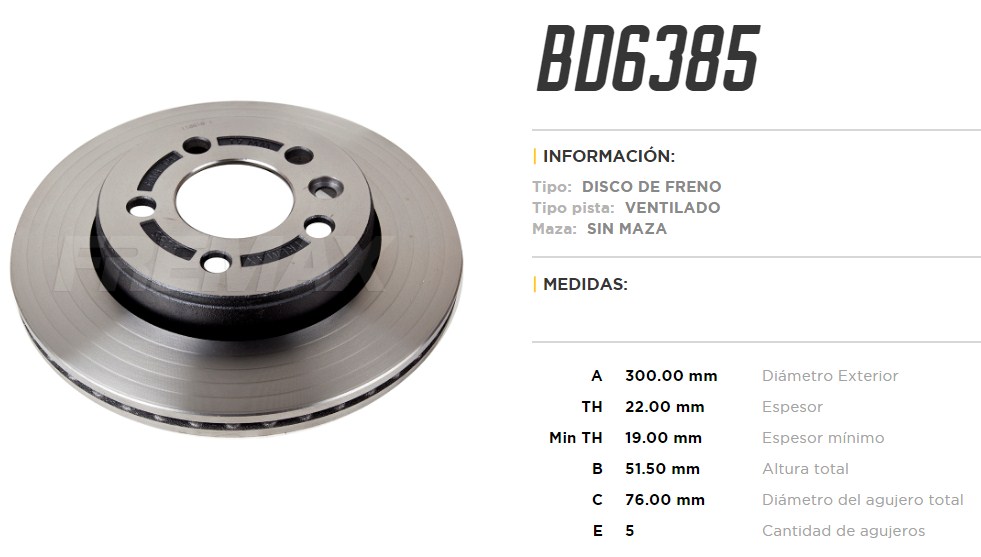 FREMAX DISCO FRENO AMAROK 3.0 18/ T V