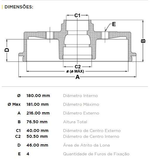 FREMAX CAMPANA FRENO ESCORT HASTA 1992  