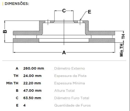 FREMAX DISCO FRENO MONDEO / CONTOUR DV  
