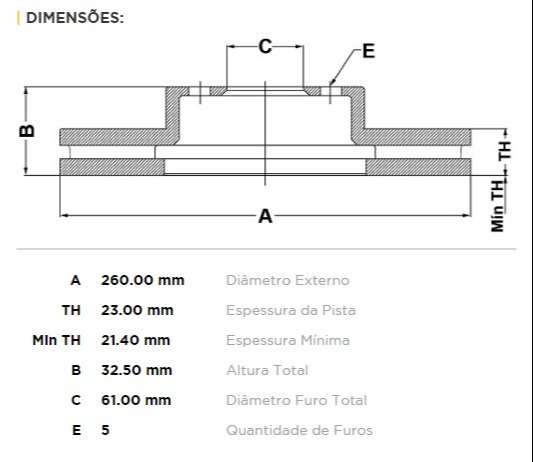 FREMAX DISCO FRENO DODGE STRATUS DV  