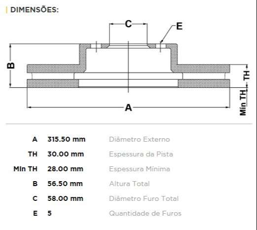 FREMAX DISCO FRENO SUBARU TRIBECA 3.0  