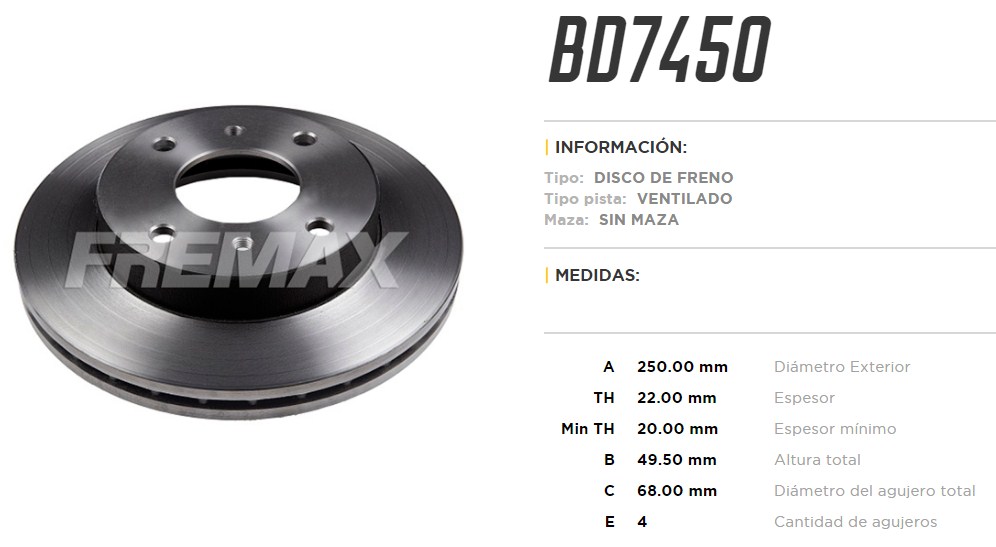 FREMAX DISCO FRENO NISAN / DATSUN BLUE DV  