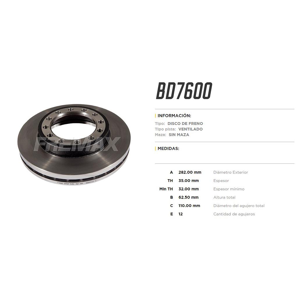 FREMAX DISCO FRENO ISUZU NPR DEL. VENTILADO 87-97  