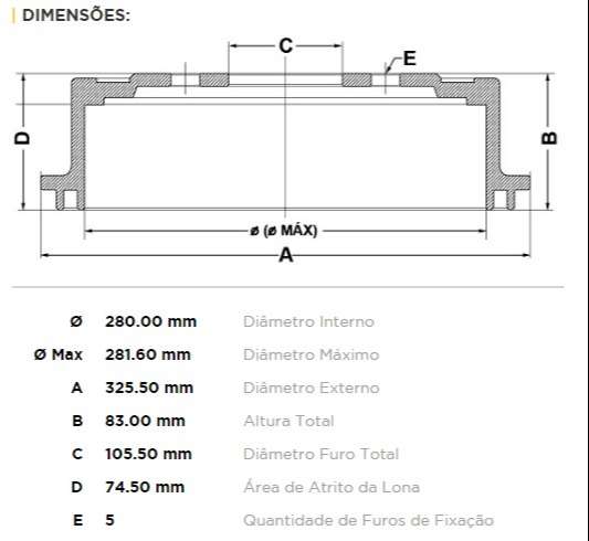 FREMAX CAMPANA FRENO F-100/1000 93>T  